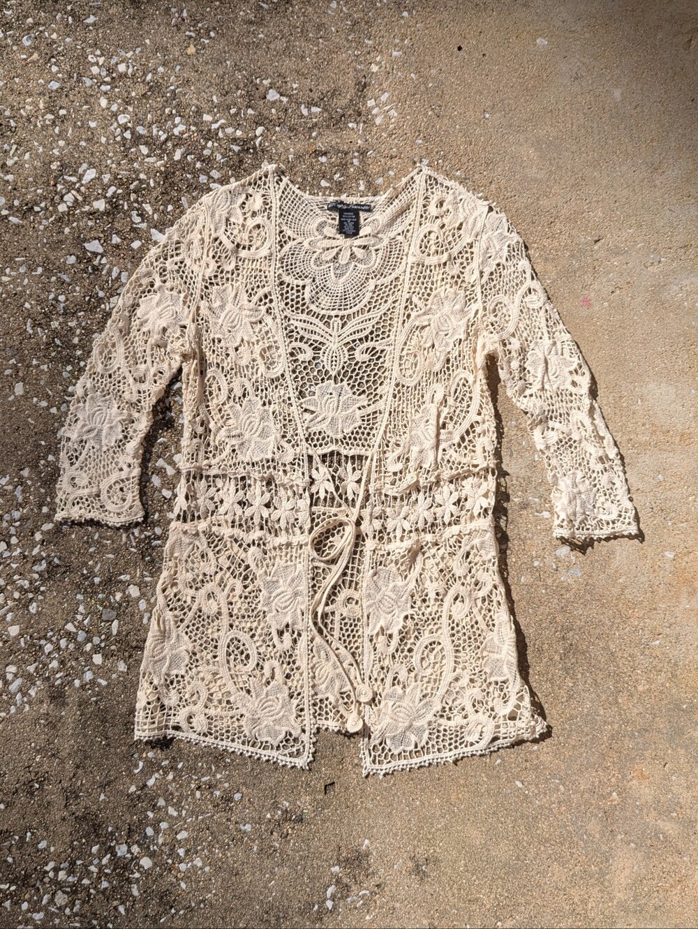 Simply Irresistible Cream Crochet Open-Front Cardigan